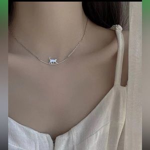 1pc Minimalist Fashionable Little Cat Pendant Necklace